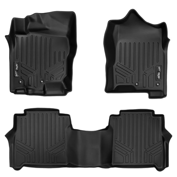 SMARTLINER 2 Rows Custom Fit Floor Liners Compatible with 2017 - 2024 Nissan Titan Crew Cab
