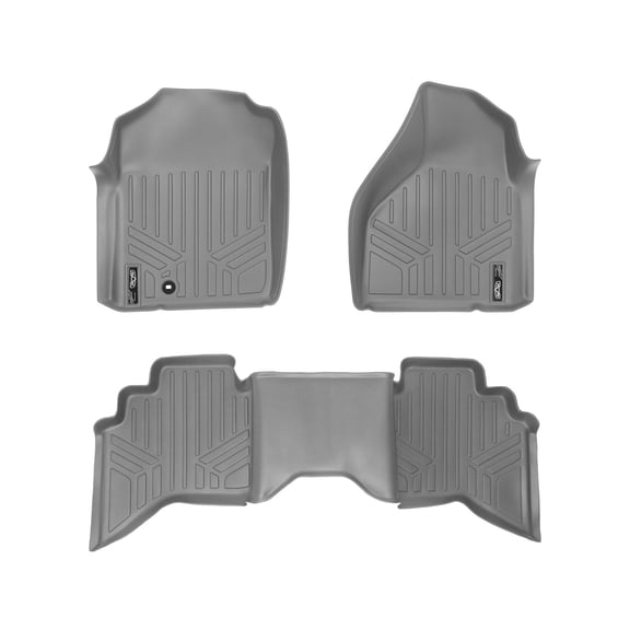 SMARTLINER 2 Rows Custom Fit Floor Liners Compatible with 2002 - 2008 Dodge Ram 1500 Quad Cab