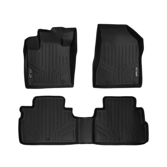 Smartliner Custom 1st & 2nd Row Floor Mats Set BLACK For Nissan Murano 2015-2018