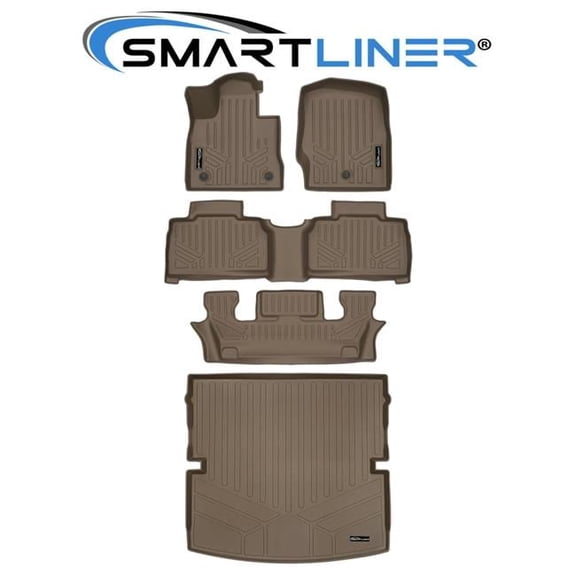 Smartliner  Custom Fit 1st Row Tan Floor Mat Liner Set for 2020-2023 Ford Explorer