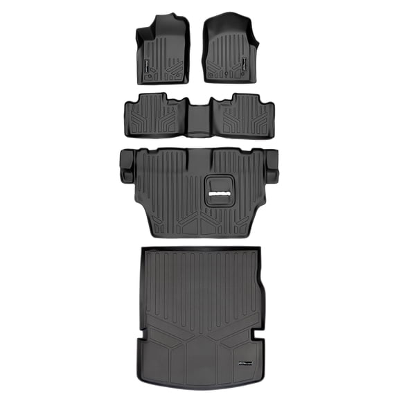SMARTLINER 4 Rows Custom Fit Floor Liners Compatible with 2013 - 2015 Dodge Durango 7 Passenger