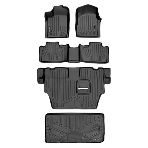 SMARTLINER 4 Rows Custom Fit Floor Liners Compatible with 2013 - 2015 Dodge Durango 7 Passenger