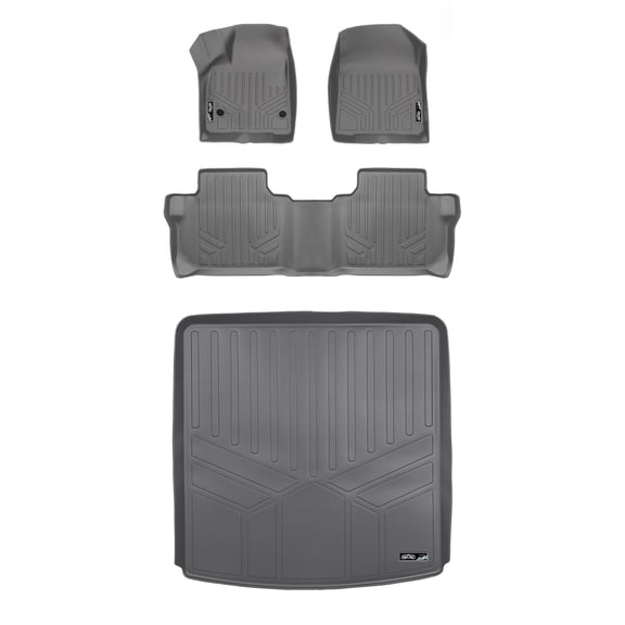 Smartliner Floor Mats Cargo Liner Set Grey For 2017-2022 GMC Acadia Bench Seats