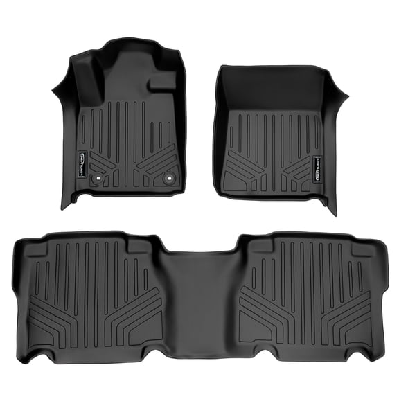 SMARTLINER 2 Rows Custom Fit Floor Liners Compatible with 2012 - 2013 Toyota Tundra Crew Max (Gasoline | Carpet)
