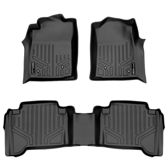 SMARTLINER 2 Rows Custom Fit Floor Liners Compatible with 2005 - 2011 Toyota Tacoma Double Cab (Gasoline | Carpet | Fits Automatic Only)
