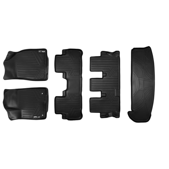 Smartliner Front/Second/Third/Cargo Floor Liner Mats Blk for 2014-19 Highlander