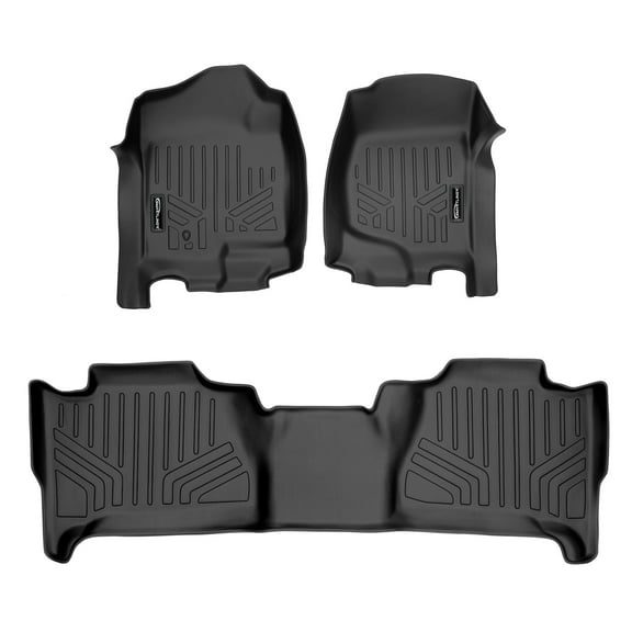 SMARTLINER 2 Rows Custom Fit Floor Liners Compatible with 2007 - 2014 Cadillac Escalade (Gasoline)