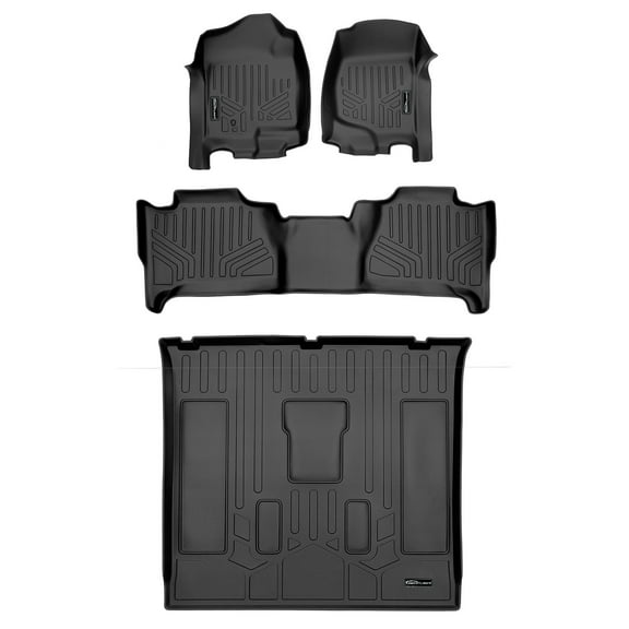 SMARTLINER 3 Rows Custom Fit Floor Liners Compatible with 2007 - 2014 Cadillac Escalade (Gasoline)