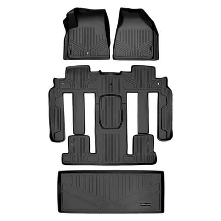 Smartliner SA0043-B0044-E0162 3 Rows Behind Floor Mats & Cargo Liner Set with 2nd Row Bucket Seats for 2009-2017 GMC Acadia, Black