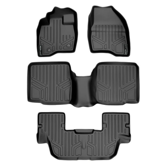 SMARTLINER 3 Rows Custom Fit Floor Liners Compatible with 2015 - 2016 Ford Explorer 8 Passenger (Gasoline | 2nd Row Bench Seat )
