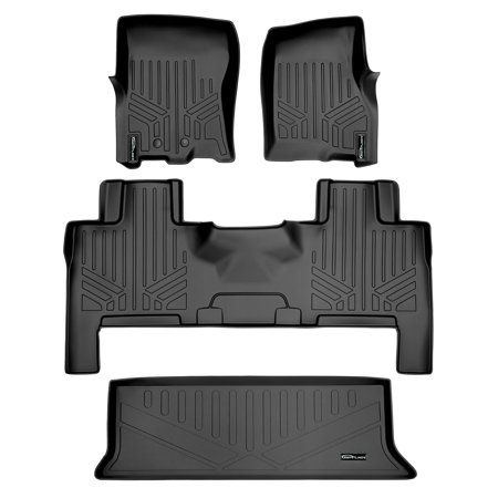 SMARTLINER 3 Rows Custom Fit Floor Liners Compatible with 2011 - 2017 Ford Expedition 8 Passenger (Gasoline | Fits with 2nd row bench seats)