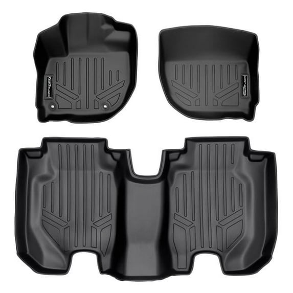 Smartliner SA0193-B0193 Custom Fit 2 Row Floor Mats Liner Set for 2016-2022 Honda HR-V, Black