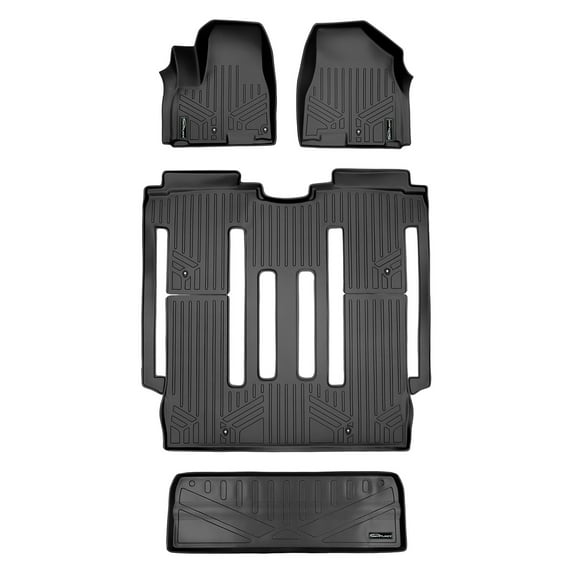 SMARTLINER 4 Rows Custom Fit Floor Liners Compatible with 2015 - 2021 Kia Sedona 8 Passenger