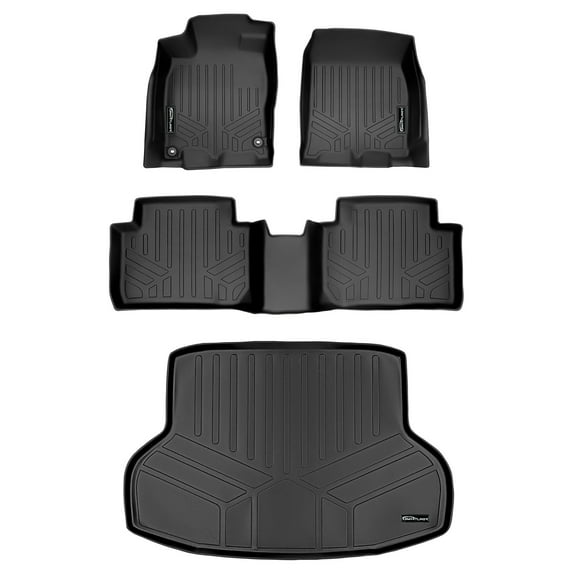 SMARTLINER 3 Rows Custom Fit Floor Liners Compatible with 2016 - 2021 Honda Civic Sedan (Gasoline | Fits Civic and Civic Si )