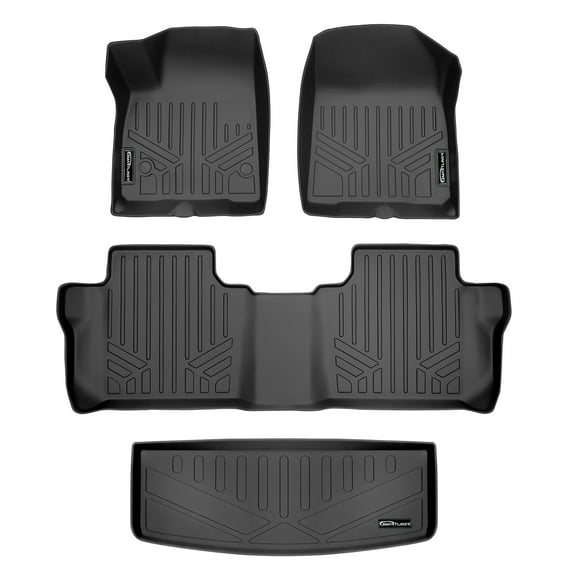 SMARTLINER 3 Rows Custom Fit Floor Liners Compatible with 2020 - 2025 Cadillac XT6 7 Passenger (Gasoline | 2nd Row liner fits with bench seats)