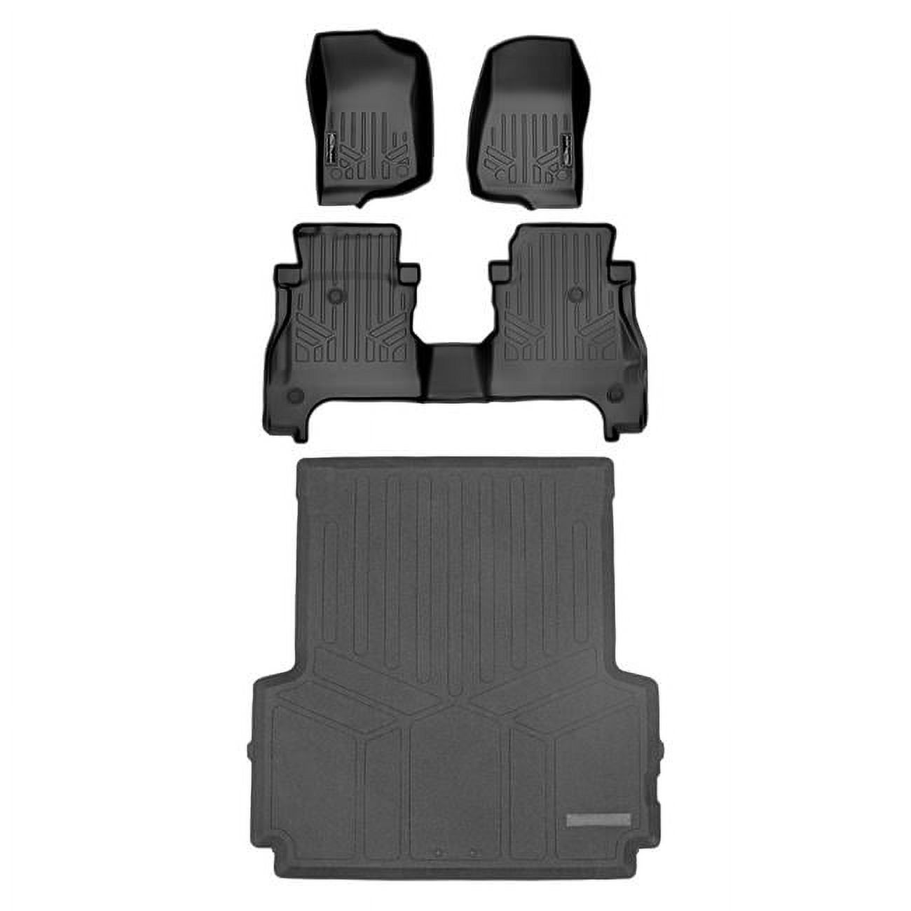Smartliner SA0316B0459K0459 Floor Mats 2 Rows & 5ft Rugged Bed Liner Set with Lockable Rear
