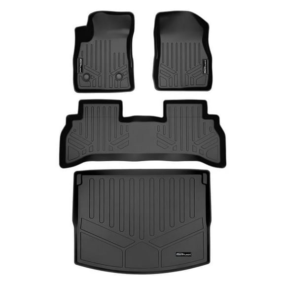 Smartliner SA0511-B0520-D0520 Custom Fit Behind 2nd Row Upper Deck Floor Mats & Cargo Liner Set for 2021-2022 Chevrolet Trailblazer, Black