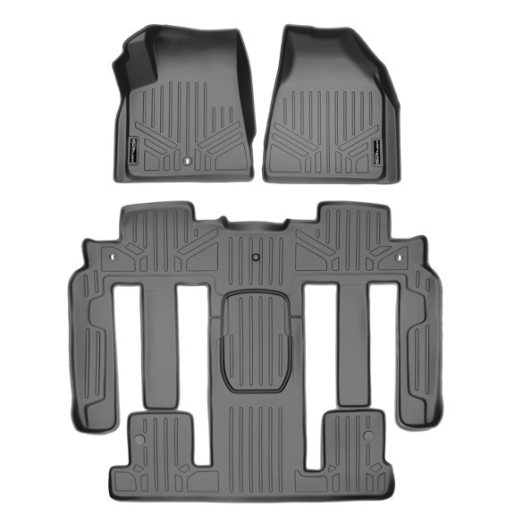 SMARTLINER 3 Rows Custom Fit Floor Liners Compatible with 2008 - 2017 Buick Enclave 7 Passenger