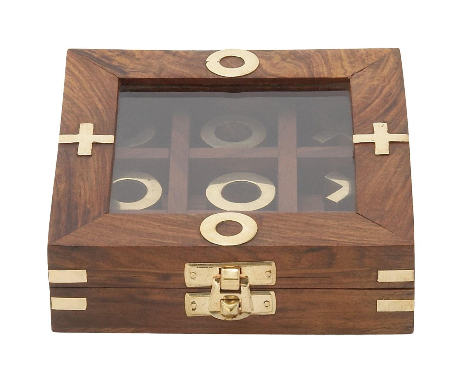 Smartly Styled Wood Glass Game Box - Walmart.com