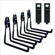 Smartology Garage Hooks with 2 Extension Cord Holder Organizer made of Steel and Nylon Black, 1.2 lb, 4 Count