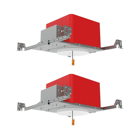Smarton 2-Pack 4 Inch Fire Rated Recessed Housing, IC Rated & Air Tight  New Construction Recessed Housing with J-Box, ETL Listed Recessed Light Fixtures, TP24 Connector