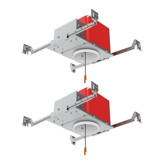 Smarton 2-Pack 4 Inch Fire Rated Recessed Housing, IC Rated & Air Tight New Construction Recessed Housing with J-Box, ETL Listed Recessed Light Fixtures, TP24 Connector