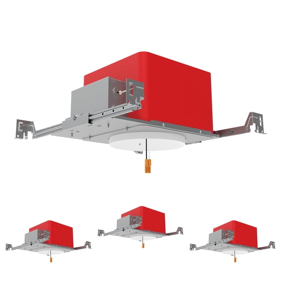 Smarton 4 Inch New Construction Fire Rated Recessed Housing, Air Tight IC Housing, with TP24 Connector, ETL Certificated, 4-Pack