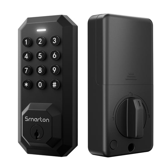 Smarton Keyless Entry Door Lock with Keypad, Deadbolt Lock for Front Door with 2 Keys, Auto Lock (4AA Batteries Not Included)
