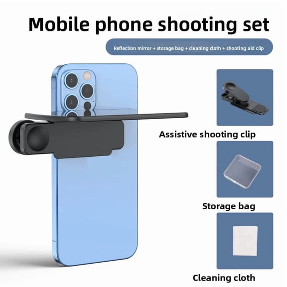 Smartphone Camera Mirror Reflection Clip Kit-New Upgrade, Smartphones Camera Lens, Mirror Effect Lens, Mirror Reflection Phone Clip for All Phones