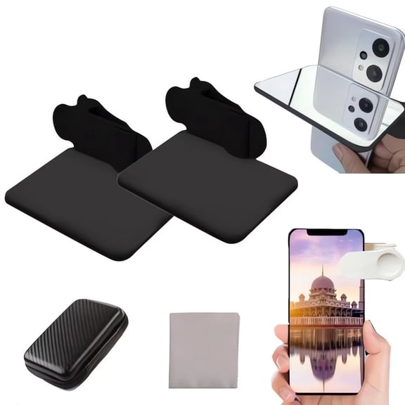 Smartphone Camera Mirror Reflection Clip Kit - Smartphone selfie mirror, adjustable Phone reflection camera clip, Mirror Reflection clip for all phones (2)
