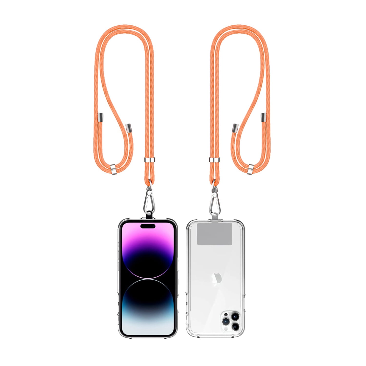 Smartphone Carry Strap with Card Storage Compartment - Orange