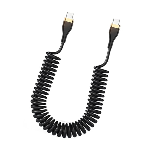 Smartphone Double Port Type C Charging Cord Cable 1.8Meter Spring Reinforced 120W Fast Charge with 480Mbps Data Transfer
