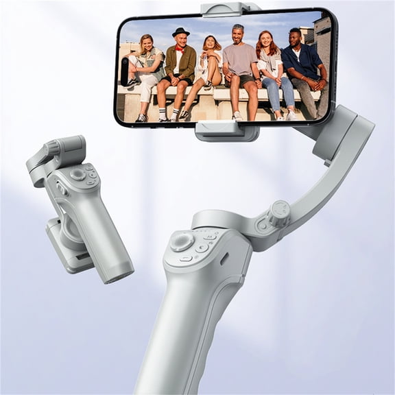 Smartphone Gimbal Stabilizer, 3 Axis Phone Gimbal with Face Tracking, Vlogging Stabilizer with Tripod Portable Foldable for Travel Content Creation