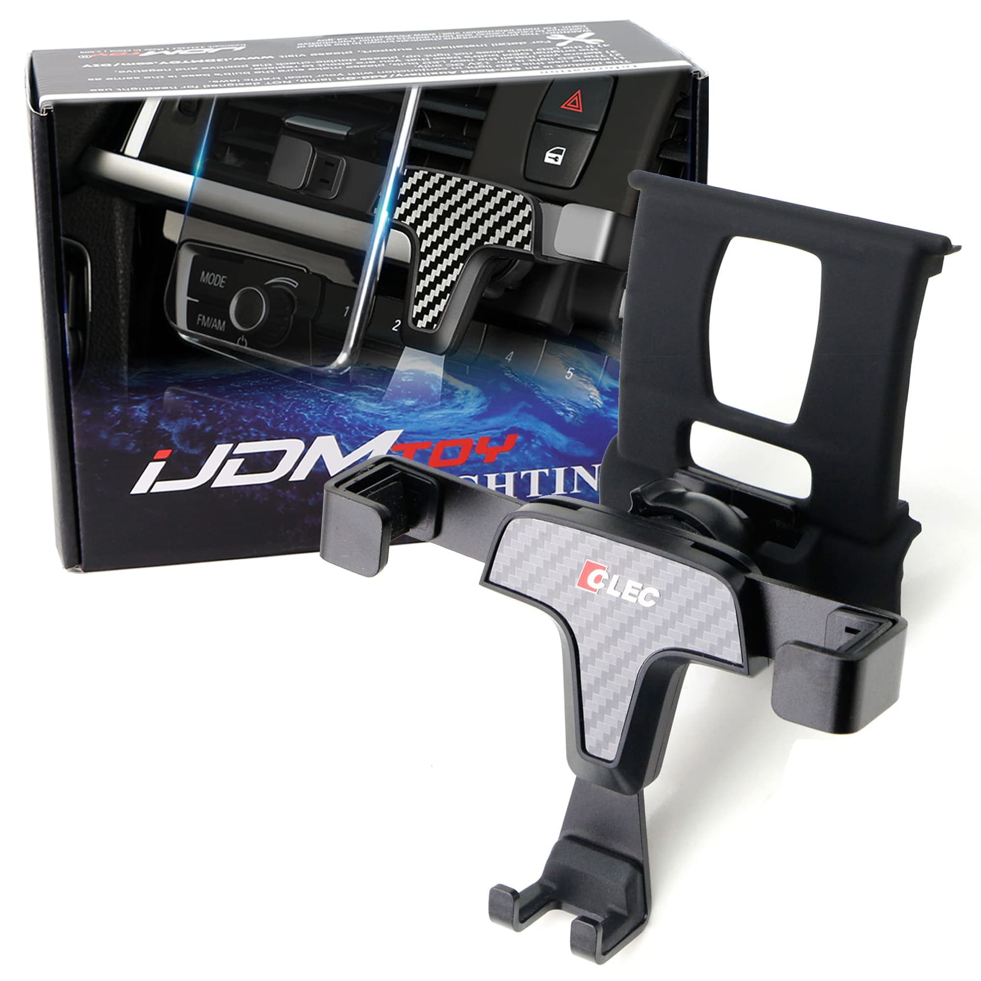 Smartphone Gravity Holder w/Exact Fit Clip-On Dash Mount For BMW F30/F31 3 Series, F32/F33 4 Series (Won't Occupy Air Vent Opening)