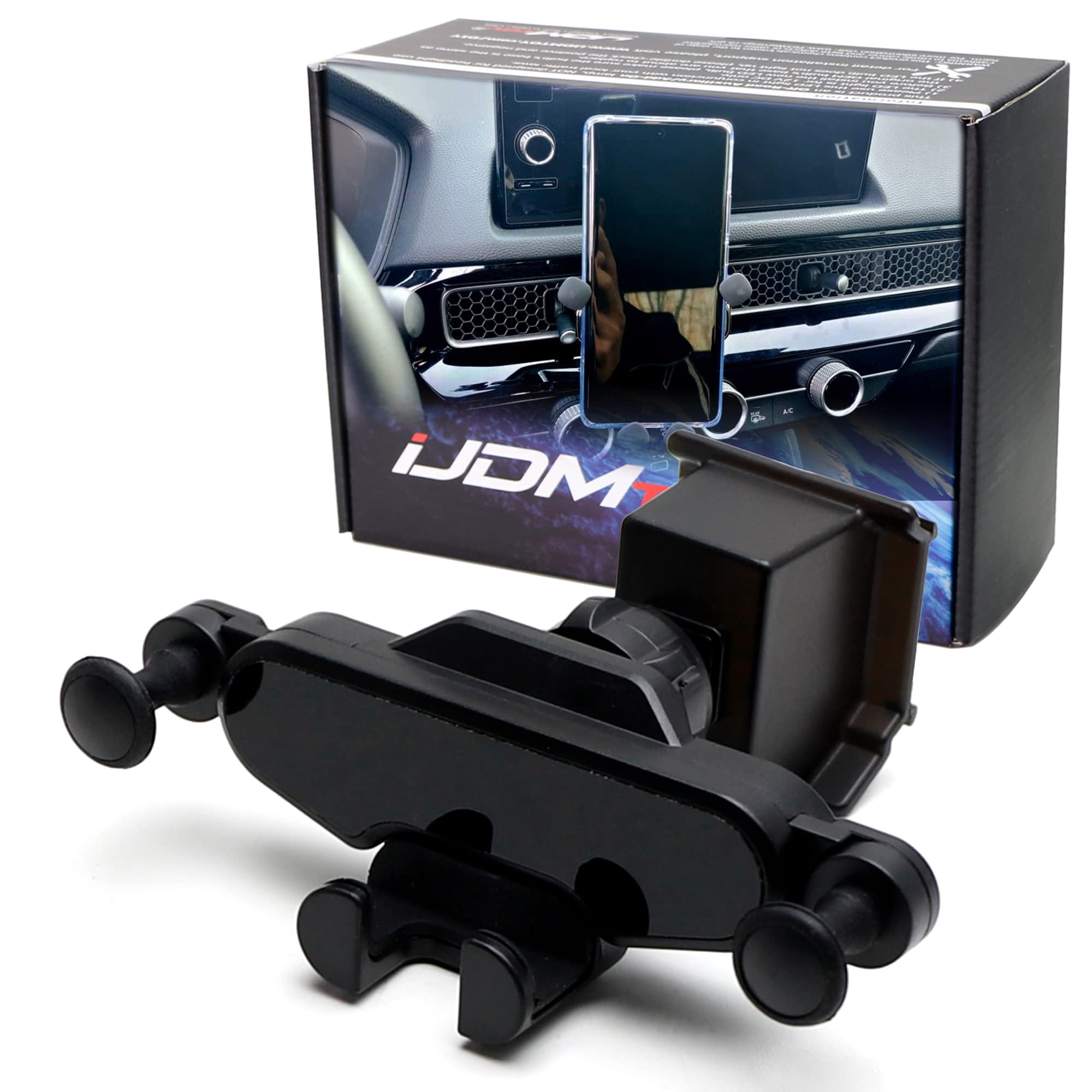 Smartphone Gravity Holder w/Exact Fit Clip-On Dashboard Mount For 2022-up Honda Civic (Won't Occupy Air Vent Opening)