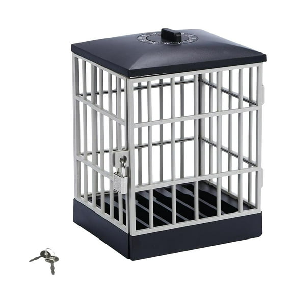 Smartphone Lock Box with , Phone Jail Prison, Locking Container for Snacks Office Party Mobile Phone Addiction Black Gray