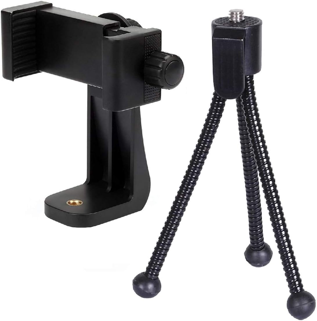 Smartphone Tripod Cell Phone Holder Mount Adapter Set, Fits , , All