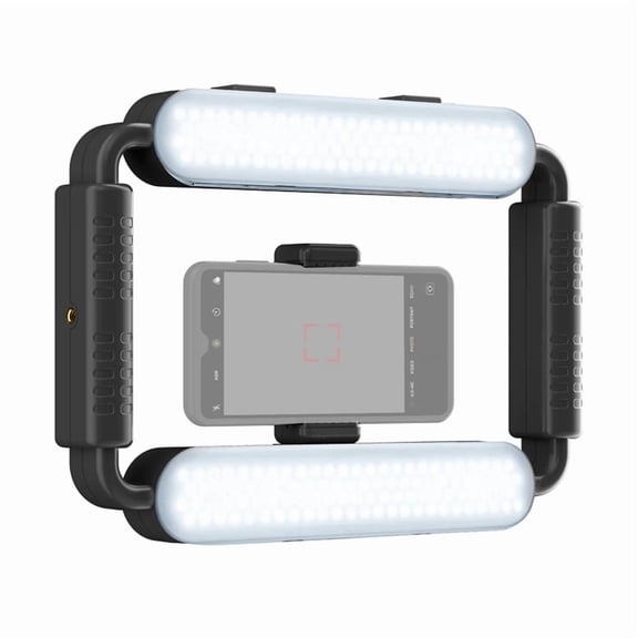 Smartphone Video Rig Light Photography LED Video Light Handheld Phone Selfie Light with Stabilizer Bracket Vlog Grip