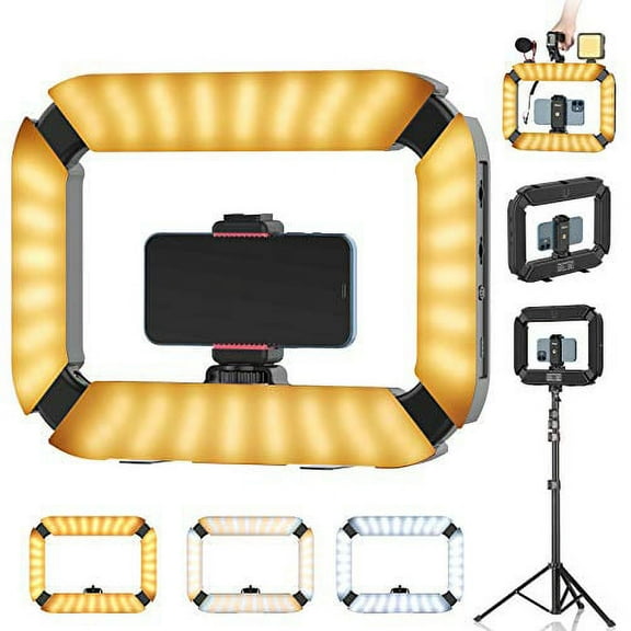 Smartphone Video Rig ULANZI U200 Handheld LED Ring Light Selfie Light Phone Video Stabilizer for Camera, Smartphone, Gopro, YouTube, Setup, Filmmaking, Makeup, Vlogging
