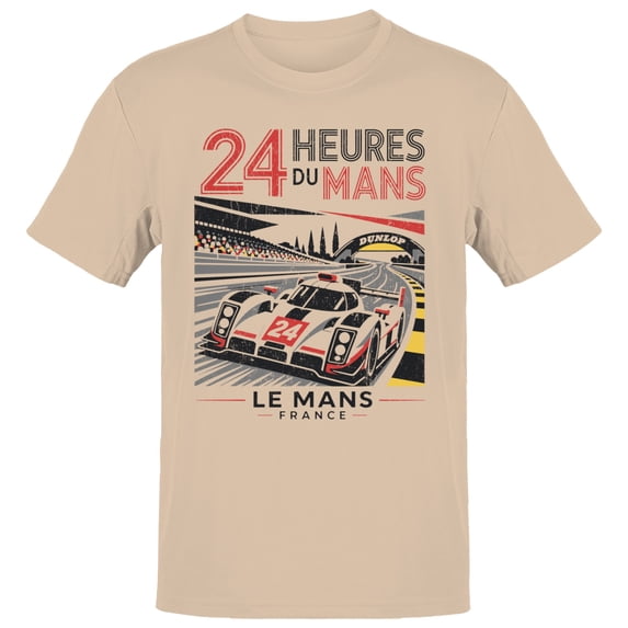 Smartprints 24 Heures Du Mans Racing Men's T-Shirt Natural, Cotton, S