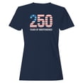 thumbnail image 1 of Smartprints 250 Years of Independence USA Women's T-shirt, Navy, S, 1 of 3