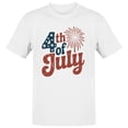 thumbnail image 1 of Smartprints 4th of July Fireworks Retro Men's T-shirt, White, S, 1 of 3