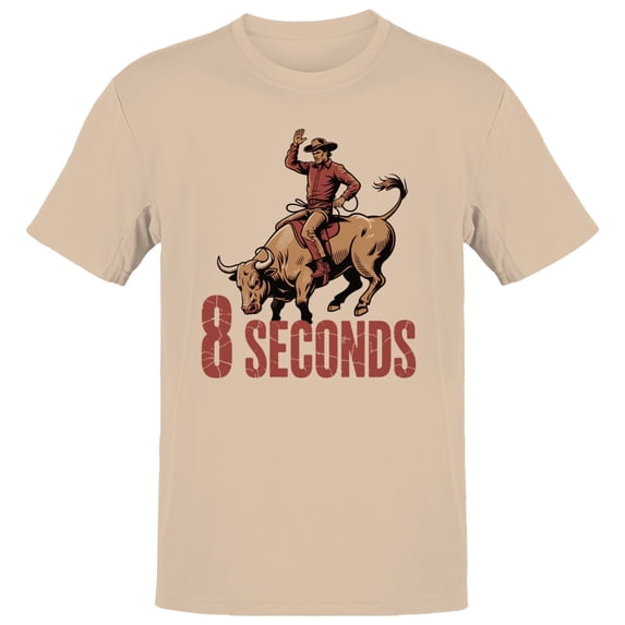 Smartprints 8 Seconds Bull Riding Men's T-Shirt Natural, Cotton, XL