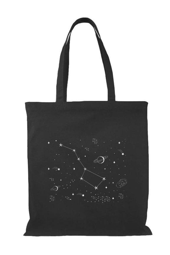 Aesthetic Big Dipper Art Tote Bag - Image by Shutterstock, One Size Cotton Canvas Tote Bag