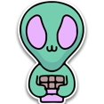 thumbnail image 1 of Smartprints Alien W Chocolate Bar Sticker -Image by Shutterstock, Vinyl Sticker, 1 of 3