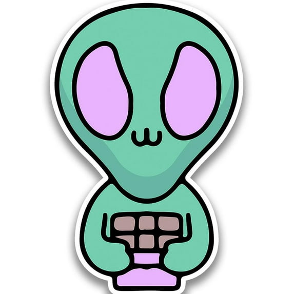Smartprints Alien W Chocolate Bar Sticker -Image by Shutterstock, Vinyl Sticker