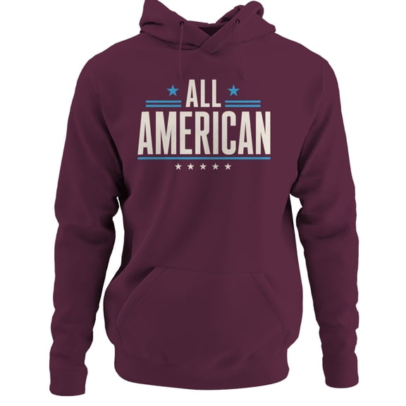 Smartprints All American Vintage Stars Women's Hoodie Maroon, Cotton, M