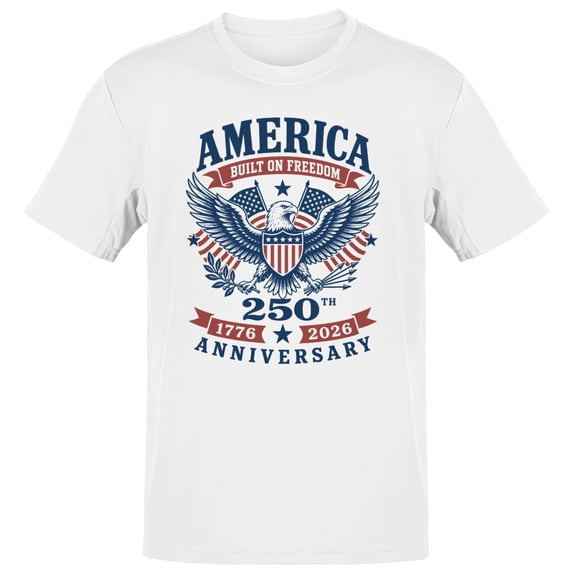 Smartprints America 250Th Anniversary Men's T-Shirt White, Cotton, S