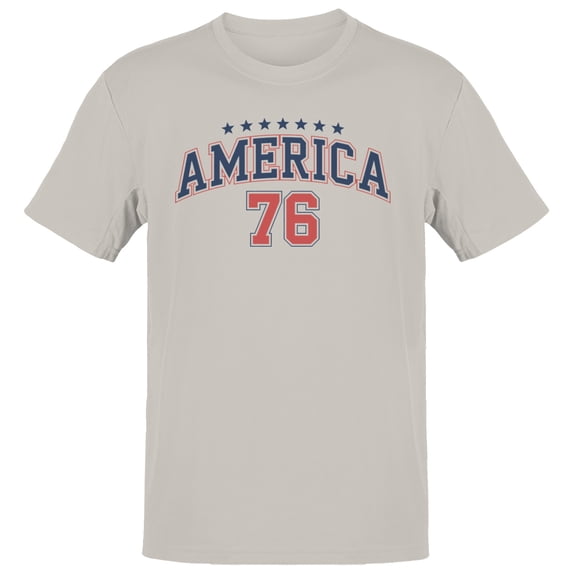 Smartprints America 76 Patriotic Stars Retro Men's T-shirt, Ice Grey, S