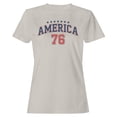 thumbnail image 1 of Smartprints America 76 Patriotic Stars Retro Women's T-shirt, Ice Grey, S, 1 of 3
